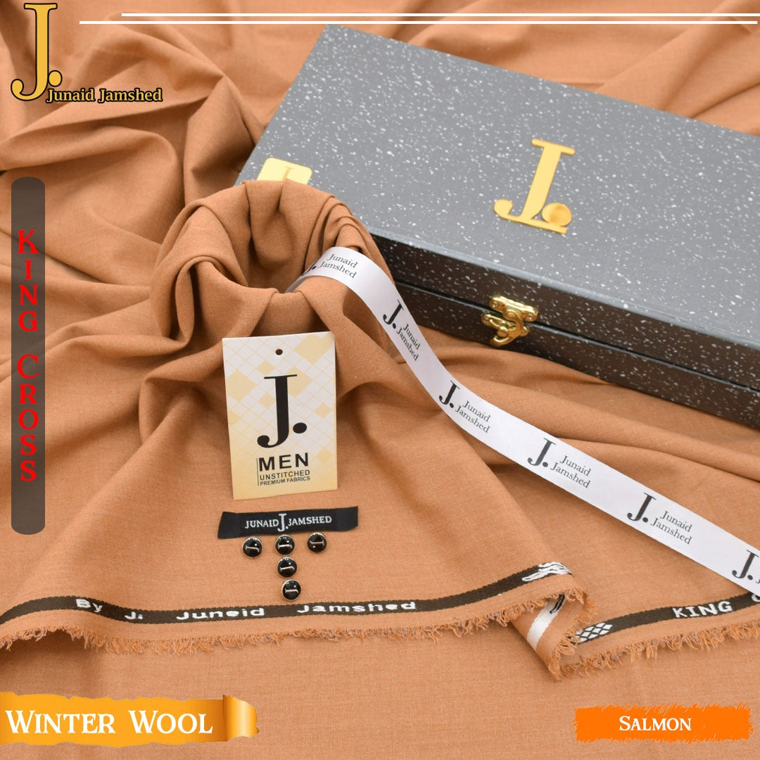 J. Elite Class Premium king Cross Wool With Luxury Box & Bag SALMON