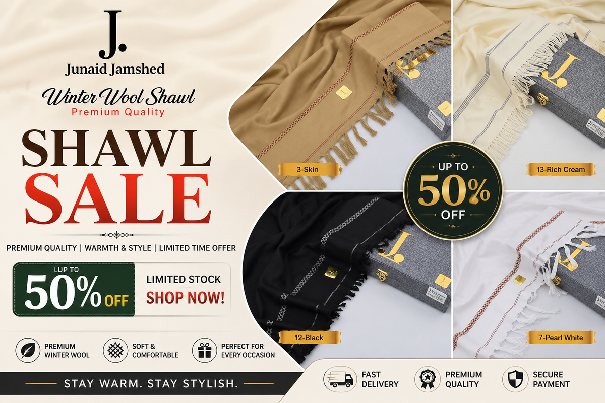 J. JUNAID JAMSHED MEN SHAWL WITH BOX