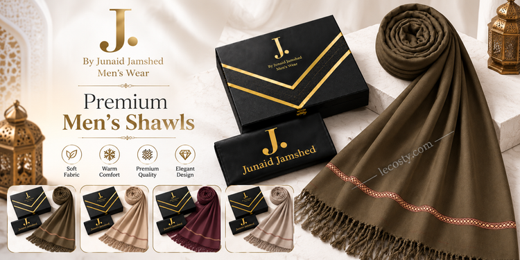 J. JUNAID JAMSHED MEN SHAWL WITH BOX AND BAG