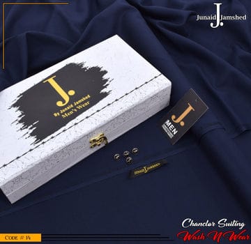 J. Premium Wash N Wear With Luxury Box & Bag  ( Navy Blue }