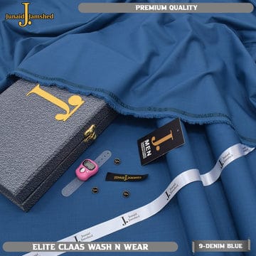 J. Elite Class 4 Season Wash N Wear With Luxury Box & Bag  ( denim blue )
