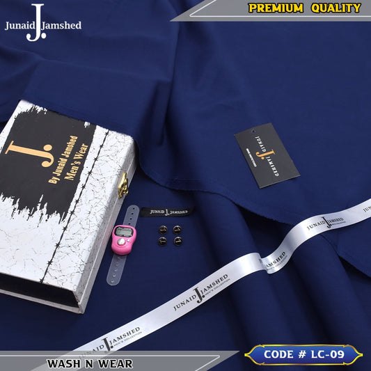 J. Business Class 4 Season Wash N Wear With Luxury Box & Bag + Button + Tasbeeh ( Denim Blue )
