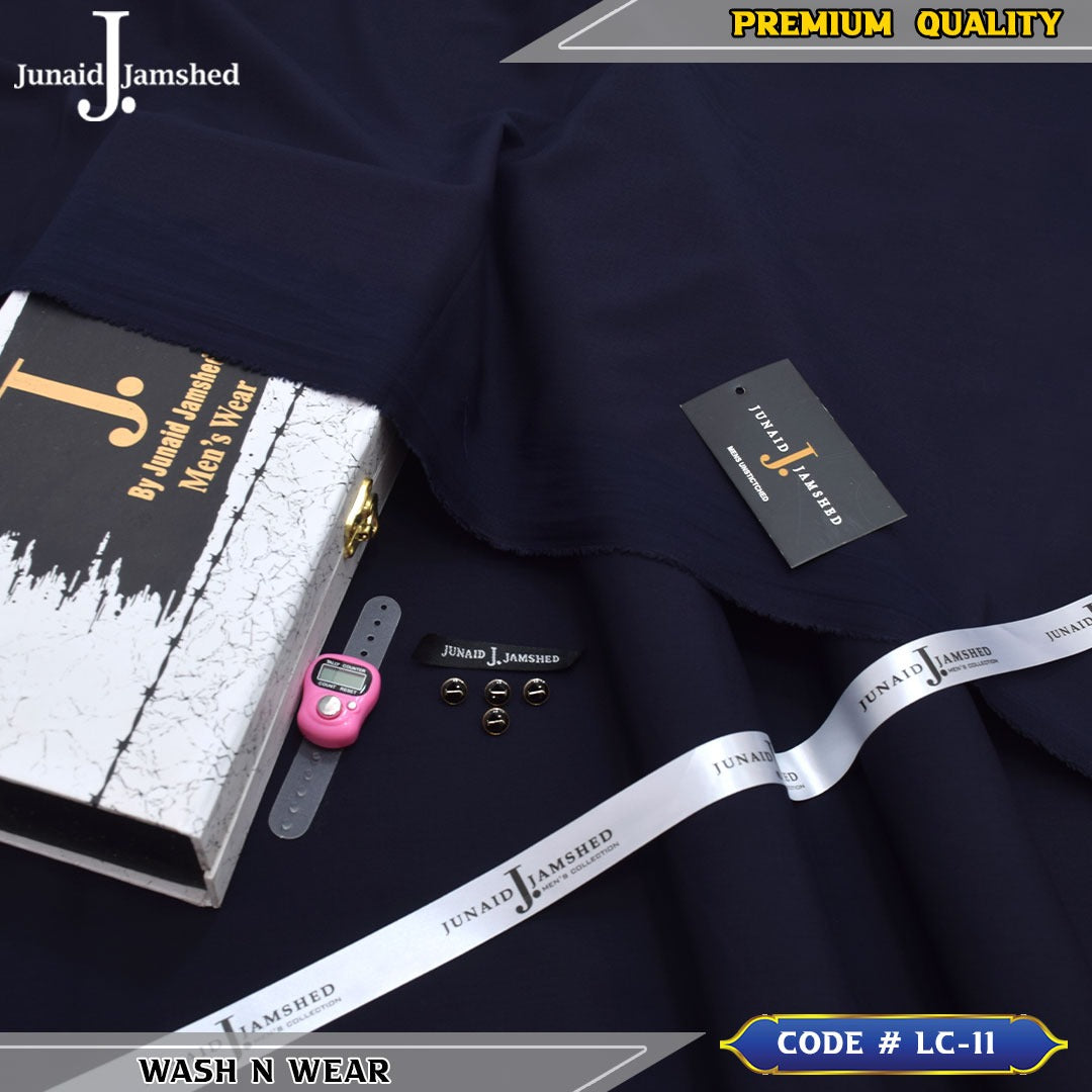 J. Business Class 4 Season Wash N Wear With Luxury Box & Bag + Button + Tasbeeh ( Navy Blue )