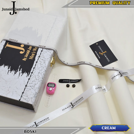 J. Imported 12 Pound Bosky With Luxury Box & Bag + Button + Tasbeeh ( Cream )