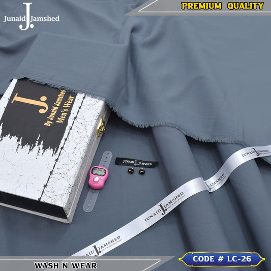 J. Business Class 4 Season Wash N Wear With Luxury Box & Bag + Button + Tasbeeh ( Royal Grey )