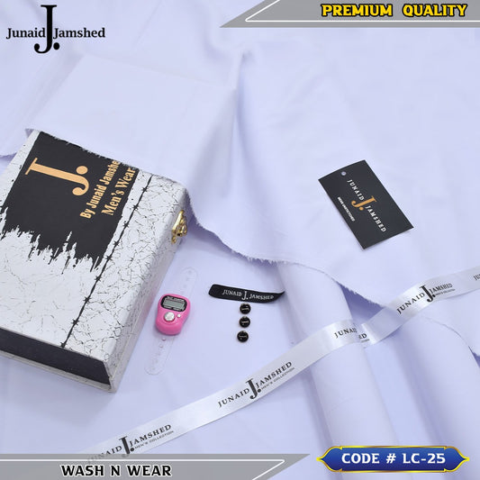 J. Business Class 4 Season Wash N Wear With Luxury Box & Bag + Button + Tasbeeh ( Pure White )