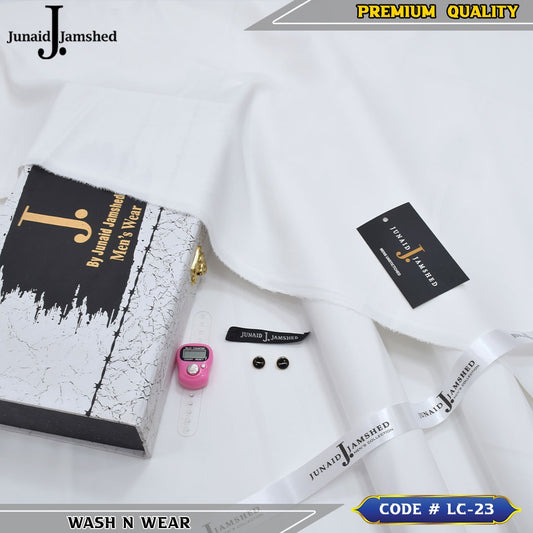 J. Business Class 4 Season Wash N Wear With Luxury Box & Bag + Button + Tasbeeh ( Off White )