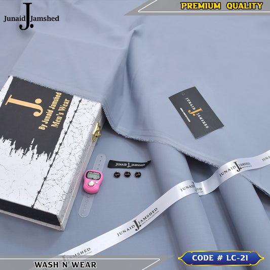J. Business Class 4 Season Wash N Wear With Luxury Box & Bag + Button + Tasbeeh ( Sliver Grey )
