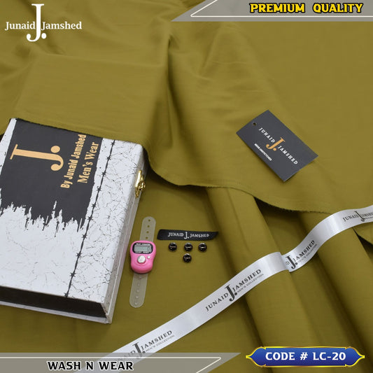 J. Business Class 4 Season Wash N Wear With Luxury Box & Bag + Button + Tasbeeh ( Mehndi )
